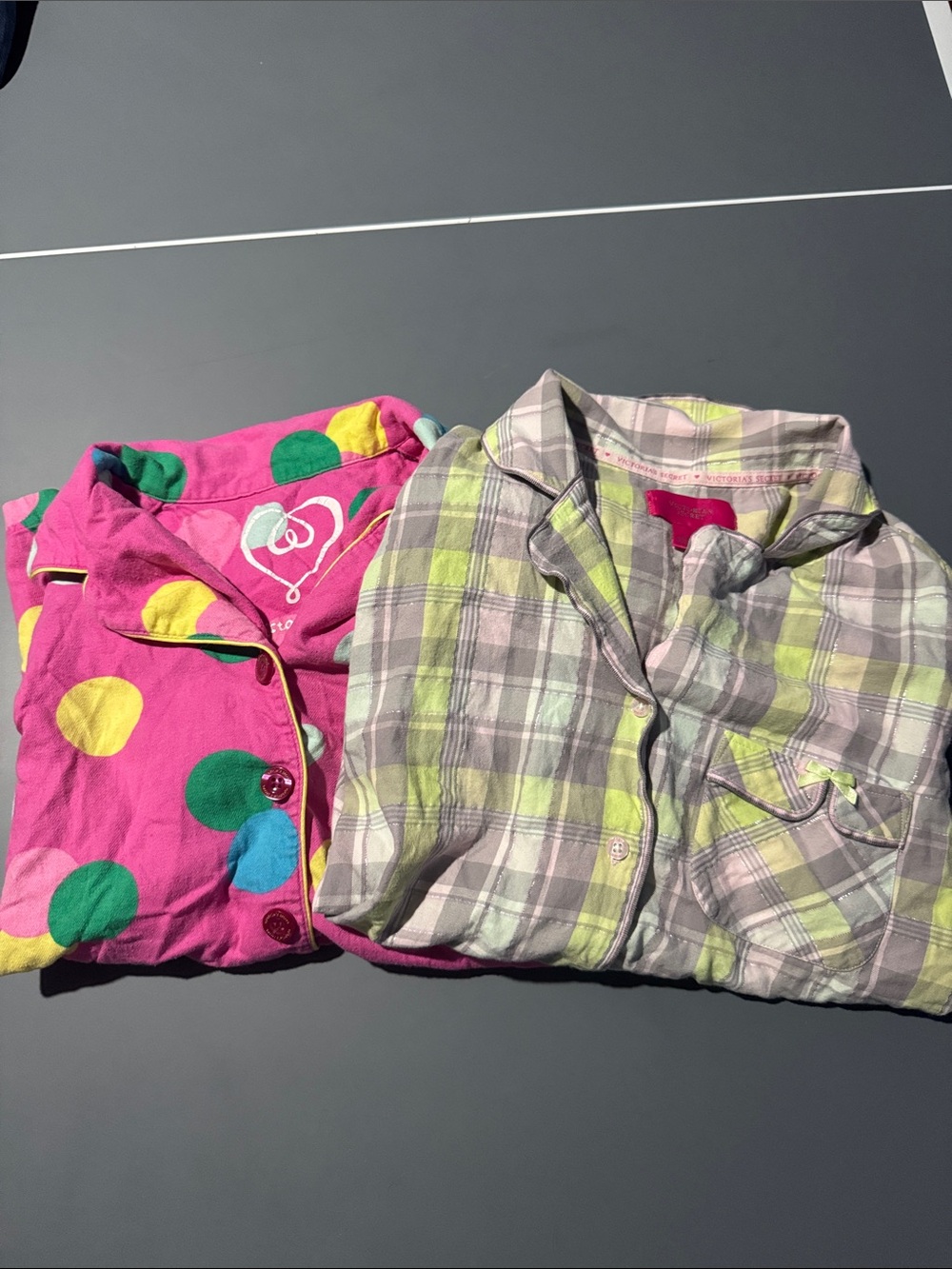 Cotton On Pink Polka Dot Pajama Top with Multicolor Dots